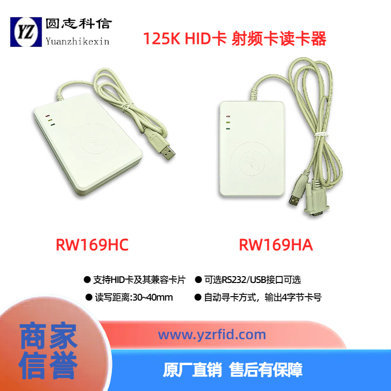 RW169Hx 系列125K HID卡桌面讀卡器